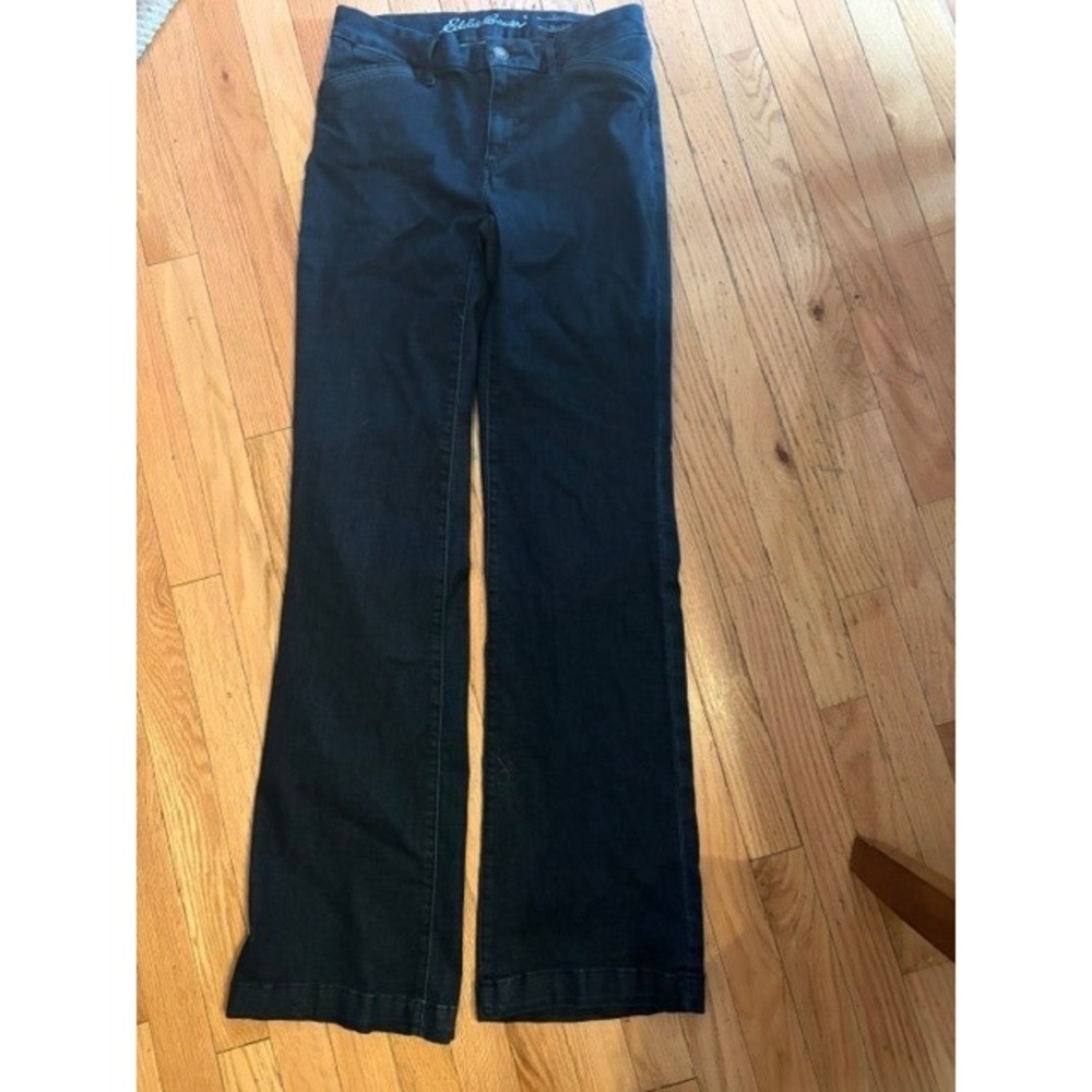 Eddie Bauer Curvy Trouser Jeans Dark Indigo Blue‎ Stretch Denim Womens T6 T45-31
